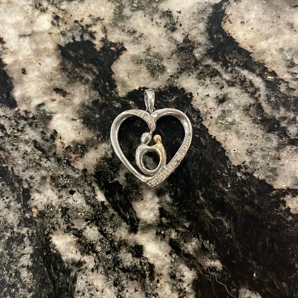 💕Mother & Child Sentimental 925, 10k Gold & Diamond Pendant